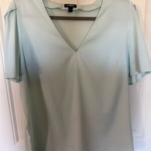 Express Women's Mint V-Neck Blouse